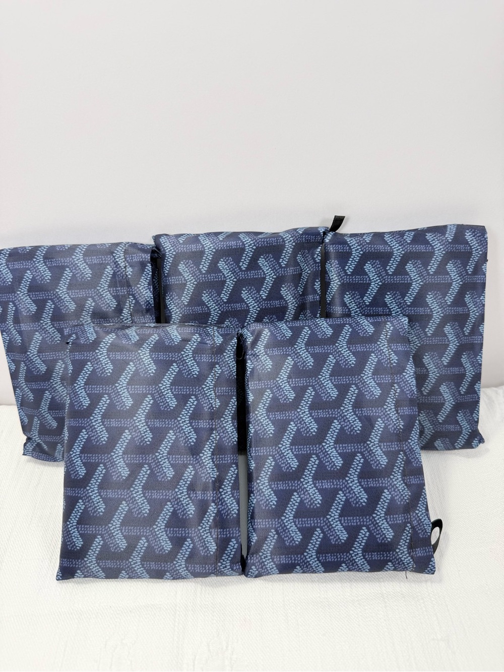 Luxury Navy Patterned Foldable Shopping  Tote - Unbranded for 1 Set only